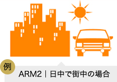 お客様の駐車環境に合わせて自宅と会社、日中の警戒モードを選択できます。